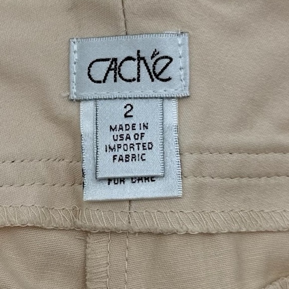 Cache Early 2000s Khaki Cropped Slim Fit Low Rise Decorative Pants Size 2 NWOT - Picture 9 of 10